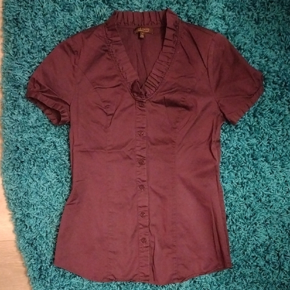 The Limited Tops - Women's Burgundy Short Sleeve Top